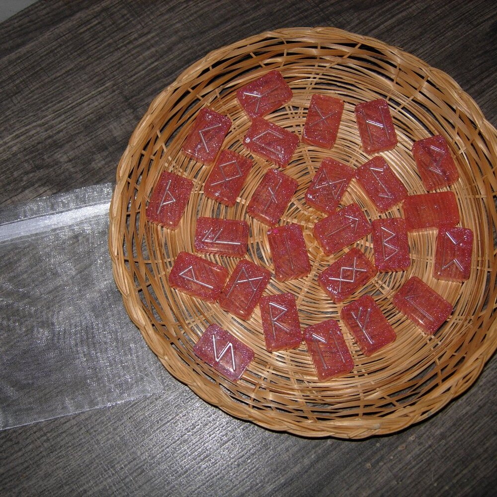 Viking Futhark Runes Stone Set - Picture 2 of 4